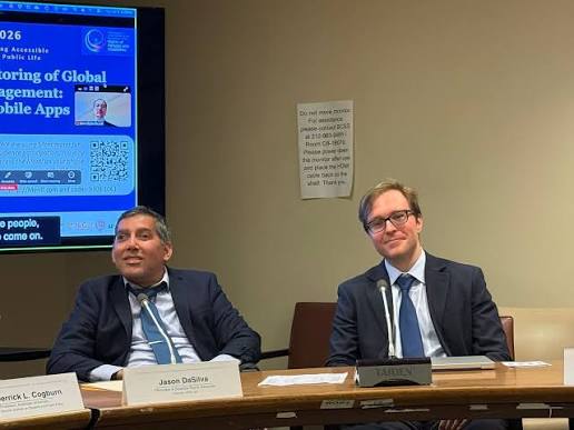 On a United Nations panel on accessibility and mobile technology.