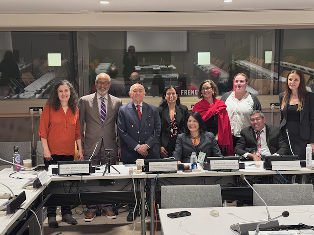 With fellow panelists and organizers at the United Nations.